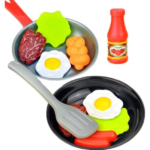 Pretend Play Kitchen Toy Set Miniature Kitchen Simulation Food Cookware Pot Pan Cooking Play House Toys For Children Girl Kids