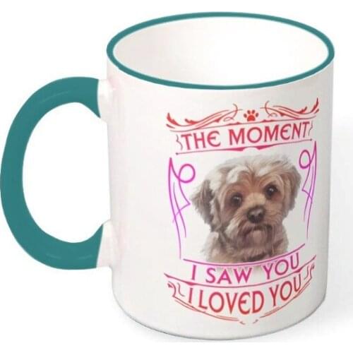 Cute Fluffy Dog Prints Mug Quality Ceramic Mug Colorful Handle Coffee Mug Juice Cup Customizable Photo Valuable Cup Memorial Mug