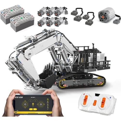 Follow Store =$2 Coupon RC Excavator Electric Remote Control City Engineering Model Building Blocks Bricks Toy For Children Gift