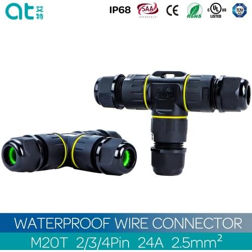 M20T IP68 Cable Waterproof Connector 2/3/4/5 Pin Terminal Adapter Screw Wire Connector for Sealed Junction Box LED Gland