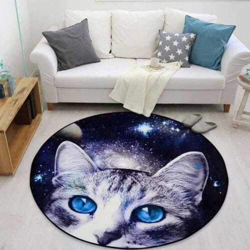 Lovely Cartoon Sky Cat Soft Round Decor Carpets Floor Door Yoga Pad Baby Child Kids Play Crawling Mat Hallway large Area Rugs