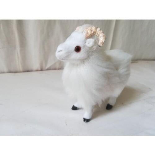 Artificial sheep model,polyethylene&fur white sheep about 10x9cm handicraft home decoration gift b1208
