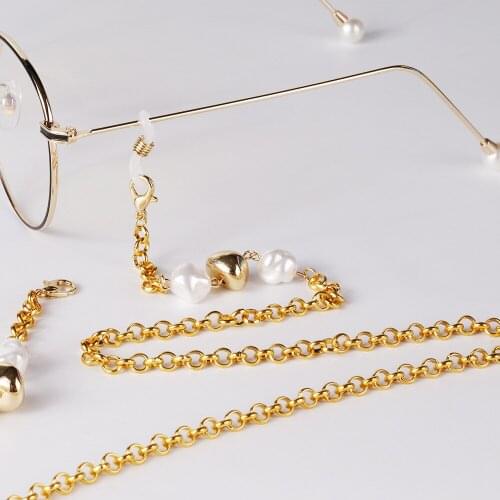 2021 Fashion Glasses Chain Ladies Glasses Sunglasses Glasses Rope Neck Strap Rope Chain Ladies Pearl Mask Lanyard Wholesale