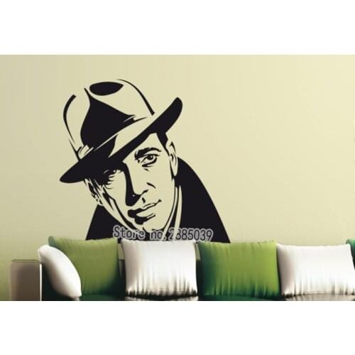 A Man With A Hat Sticker Cool Men Wall Decals Living Room Vinyl Sofa Background Decor Bedroom For Boys Newly Design Mural LA346