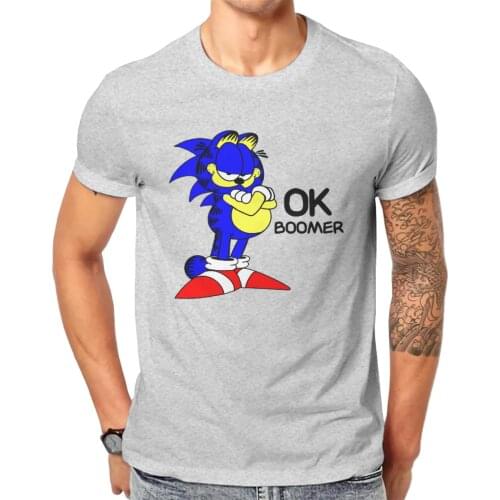 Men Ok Boomer Sanic The garfile Cat Anime Barbz Cursed Image Novelty Classic Top Quality Tshirt