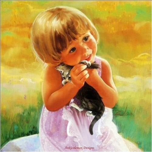 Embroidery Counted Cross Stitch Kits Needlework - Crafts 14 ct DMC Color DIY Arts Handmade Decor - Cute Kitty