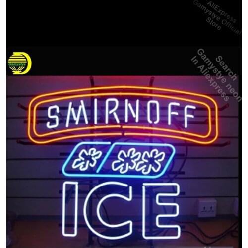 NEON SIGN For Smirnoff ICE REAL GLASS Tube Store Handcraft Art Beer Bar Shop Room Light Signs neon signs for home Cool Neon Sign
