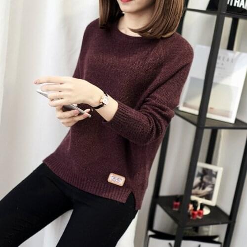 Vangull Autumn sweater2021 Spring women fashion sexy o-neck Casual women sweaters and pullover warm Long sleeve Knitted Sweater