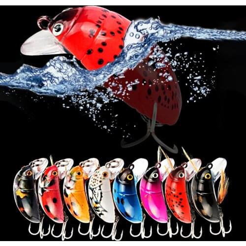 1Pc 38mm/4.1g Fishing Tackle Cicada Bait Fishing Lure Insect Bug Lure Sea Beetle Crank Floating Wobblers For Bass Carp Fishing