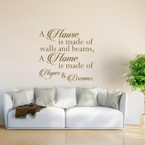 Family Wall Decal Vinyl Wall sticker Quote A House is Made of Walls and Beams house decorative for bedroom living room G365