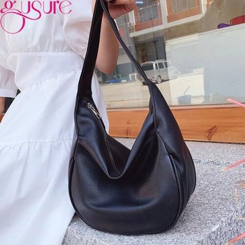 Gusure Soft PU Leather Women Shoulder Bags Large Capacity 2021 Brand Luxury Crossbody bags Luxury Handbags For Ladies Hobos Bag