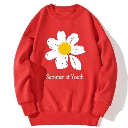 Daisy Summer Of Youth Print Sweatshirt Mens Fashion Hip Hop Tops Leisure Casual Pullovers Round Neck Retro Sudaderas Masculino