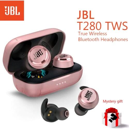 JBL T280 TWS Bluetooth Wireless Earbuds HARMAN Sports Mini Bluetooth Headsets Wireless Earbuds With Charging Case Microphone