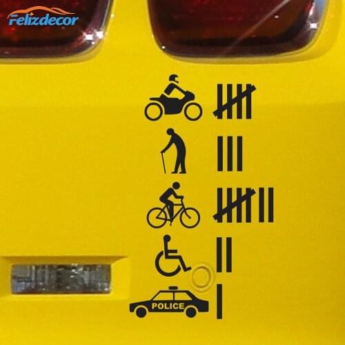 Accident Hit / Kill Count Funny Bumper Sticker Vinyl Cars Decal Car Truck Car Window Car Sticker Decal Black / Silver C1058