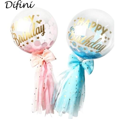 5 inches Clear Cake Decoration Balloons Confetti Baloon For Birthday Kids Party Decorations Babyshower Girl Boy Cake Ballons