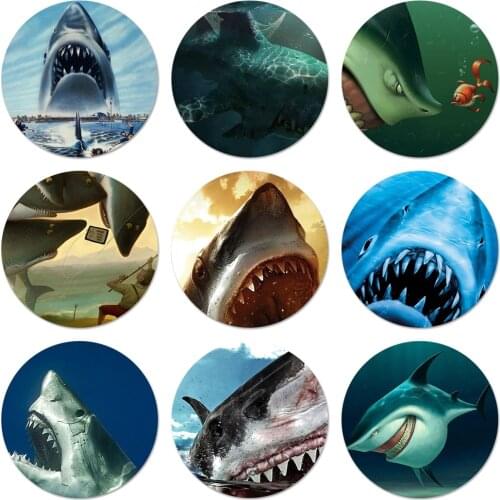 58mm The great white shark Icons Pins Badge Decoration Brooches Metal Badges For Backpack Decoration