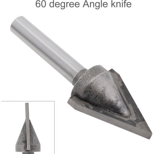 1/4" V Groove Bit CNC 60 Degree Tungsten Steel Router Milling Trimming Machine Carving Tool Woodworking Oblique Knife Trimming
