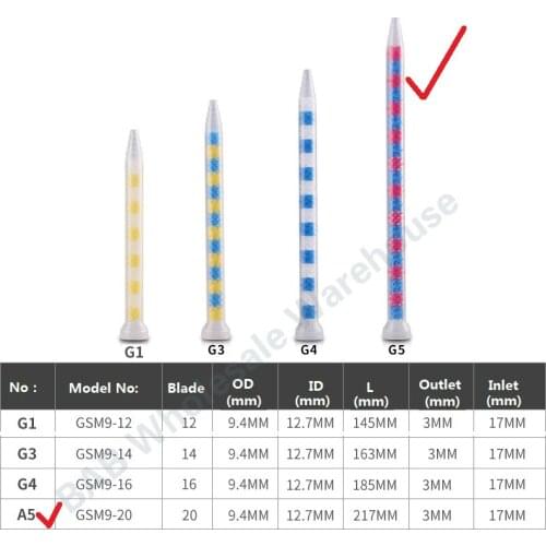 10PCS/lot GSM9-20 Epoxy Resin Static Mixer tube for automatic glue filling machine AB glue static mixing tube Mixing tube mixer