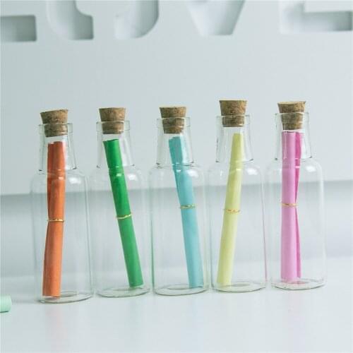 10 pcs 27x80x10 mm 25ml Clear Transparent Drifted Bottles Glass Bottles With Corks Bless Wishing Message Bottles