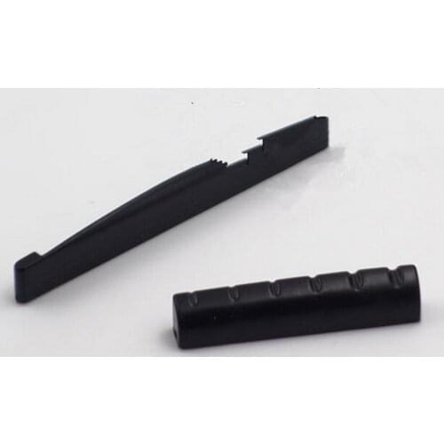2 Sets Black Buffalo Bone Guitar Bridge Nut Saddle&Slotted For 6 String Classical Guitar New Hot