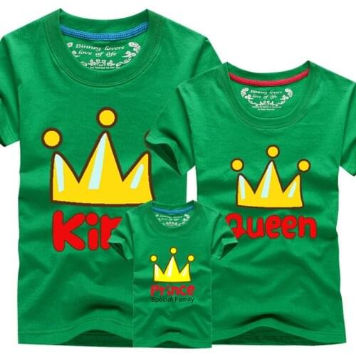 2020 Fashion Matching Family Clothes Mother & kids T-shirt Boys Girls Crown 14 Color T Shirt Plus Size Mom & Me Father and Son
