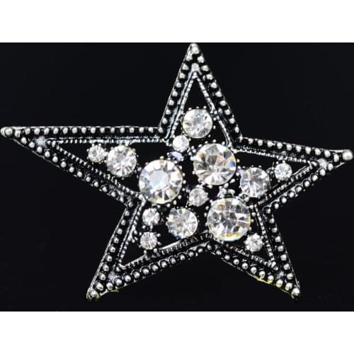 50pcs/lot 31*39mm Anti-Silver Color charms Crystal star pendant stars charms for DIY jewelry accessories wholesale free shipping