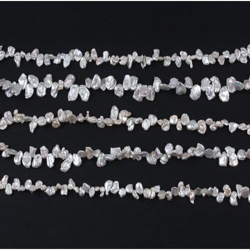 6mm 100% Natural Real Keshi Pearl Strands Tiny Petals Bead For Making Necklace