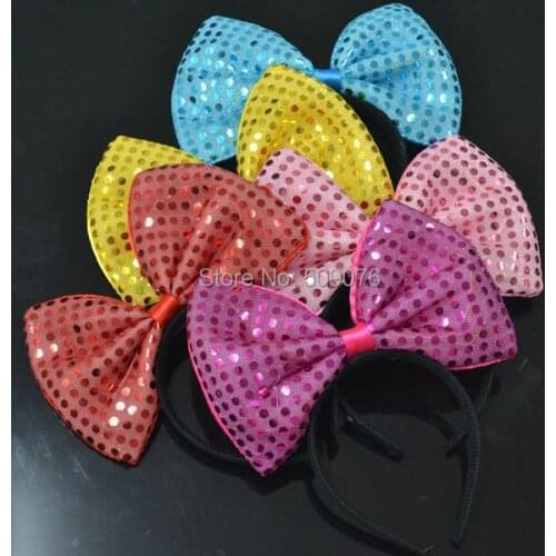 Free shipping 2pcs/lot 22*13cm plastic led hair braid led flashing headband led bowknot headwear for event party supplies