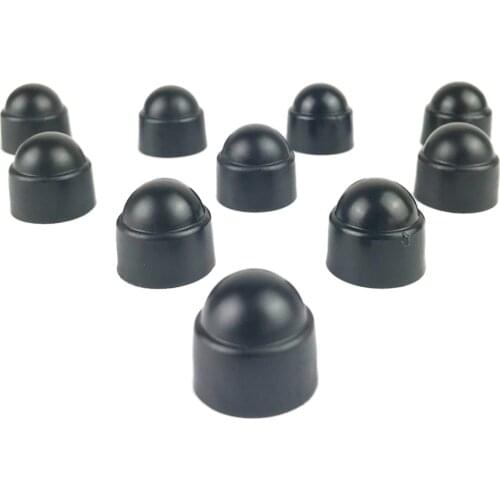 Black 10Pcs 18mm Plastic M8 Car Wheel Nut Screw Cover Rim Bolt Cap Hexagonal