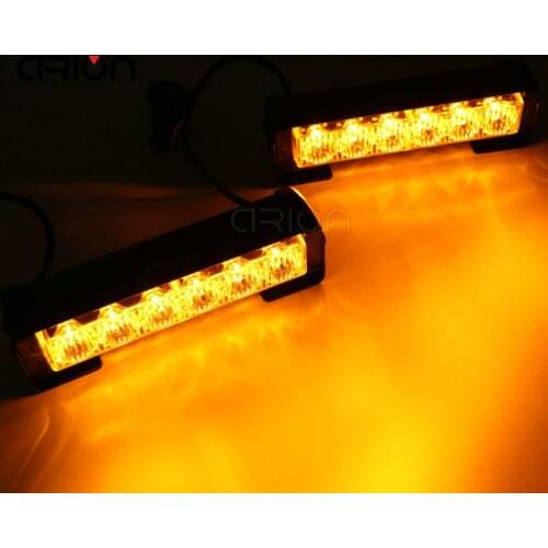 CIRON 12 LED 36W Police Strobe Light Vehicle Work Light Bar Car Warning Emergency Lamp Amber 2x6 LED