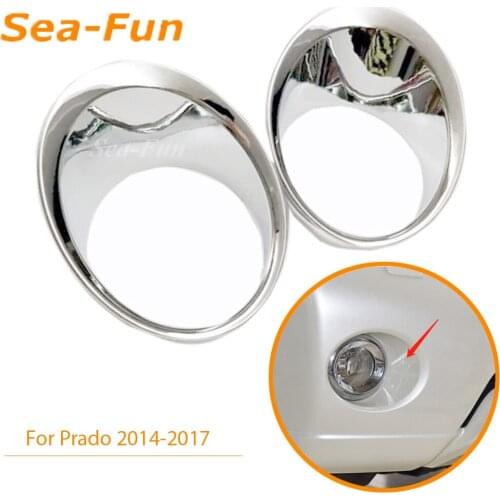 For Toyota Land Cruiser 150 Prado LC150 FJ150 2014-2017 Front Fog Lamp Overlay Cover Trims Sticker ABS Chrome Car Accessories