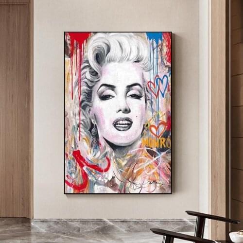Marilyn Monroe Canvas Painting Graffiti Art Poster Canvas Painting Printed Pictures Wall Art Decoration POSTER for Living Room