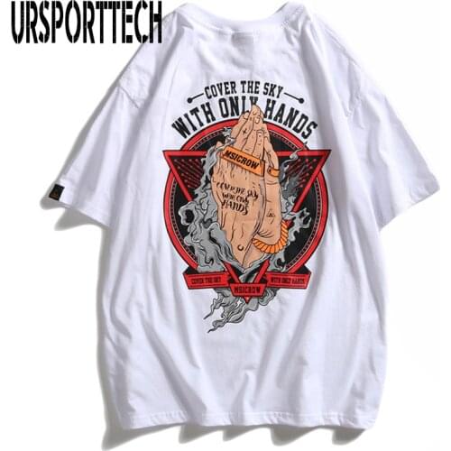 2019 New Fashion Hip Hop T Shirt Men Women Casual Loose Harajuku T-Shirts WITH ONLY HANDS Letter Print Cartoon Couple Tees Tops