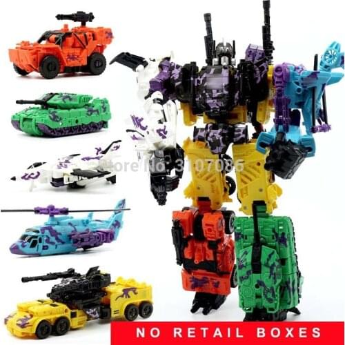 HZX Transformation Bruticus IDW 6 IN 1 6IN1 Sets War Team KO Collection Colorful TF Action Figure Robot Toys