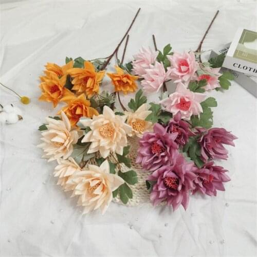 7Pcs Fake Snow Lotus (5 heads/piece) 28.84" Length Simulation Ubala Flower for Wedding Home Artificial Flowers