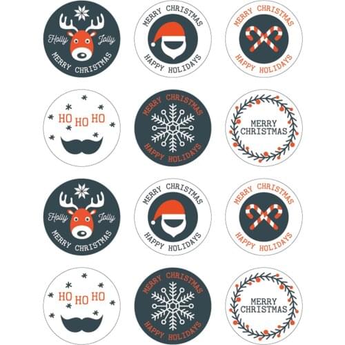 For Celebration Christmas Lovely Design Adhesive Stickers On Sheet White Coated Paper Disposable Product For Handemade Business