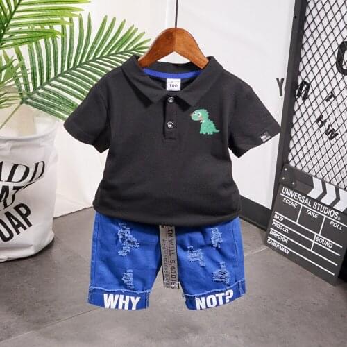 2020 Summer Baby Boy Children Denim Shorts Suit T-shirt Shorts Boys clothes Kids Blue sets Clothes 2-7