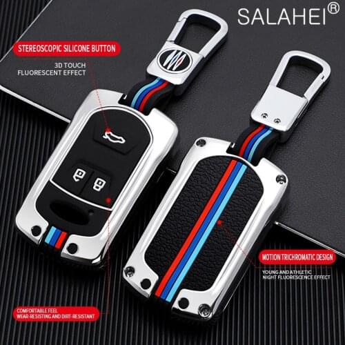 Hot Zinc Alloy&Silica Gel Car Key Case Cover For Chery Tiggo Arrizo Smart Remote Key 3 Button Case Holder Car Interior Accessory