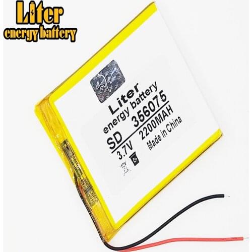 3.7V 2200mAh 356075 Lithium Polymer LiPo Rechargeable Battery cells For PAD GPS PSP Vedio