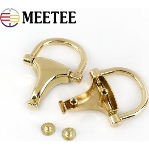 Meetee 4/10pcs Bag Side Clip Ring Buckle Metal Hanging Pendant Clasp Screw Handle Chain Hook Buckles DIY Hardware Accessories
