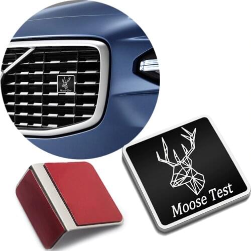 Metal Car Grill Logo Emblem Moose Test Deer Sticker 3D For Volvo S70 S80 S90 C30 XC40 XC60 XC70 XC80 XC90 V40 V50 Trunk Decor