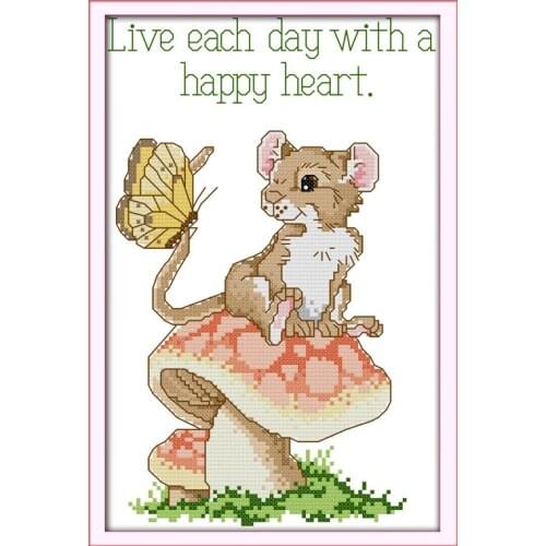 Beginner Cross Stitch Kit Animal 11CT 14CT Printing Embroidery Hand Printing Decoration Gift Set Craft Kit DIY Cross Stitch Kit