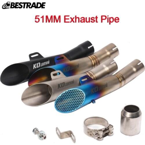 355mm Length Motorcycle Exhaust Vent Tip Pipe Escape DB Killer for 38-51mm Silencer Muffler Tubes Stainless Steel System Silp on
