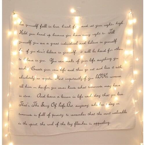 The Letter Style Tapestry Words Printed Microfiber Fabric Wall Hanging Home Decor Bed Sheet 130x150 Travel Bedspreads Drop Sh
