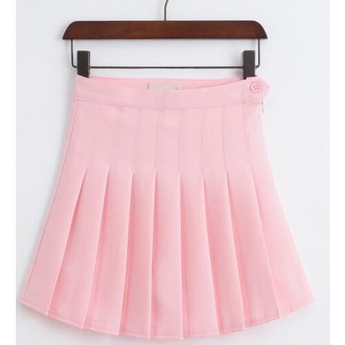 MRMT 2021 Brand New Spring and Summer Womens Skirt Student Skirt Halfway Skirt for Female Solid Color Pleated Skirt