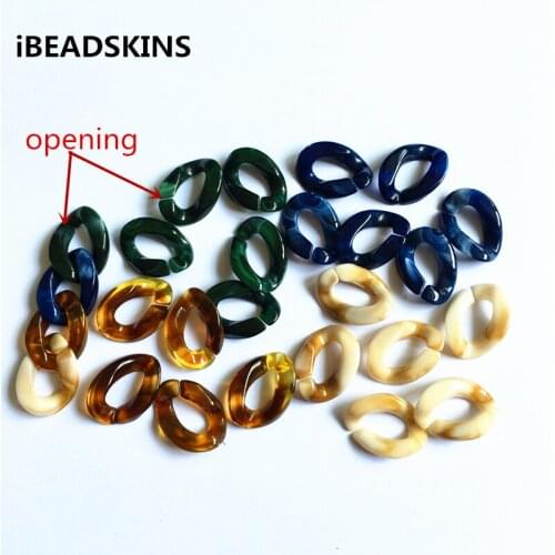 New arrival! 22x16mm 700pcs/lot Acrylic marble effect opening oval-shape chain beads for jewelry making(Design as shown)