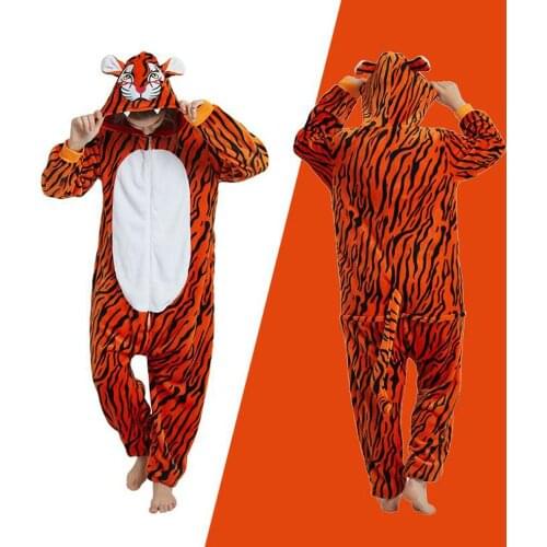 Women Animal Kigurumi Onesies Unisex Adult Tiger Animal Unicornion Pijamas Night Sleepwear For Adult Onesies For Adults