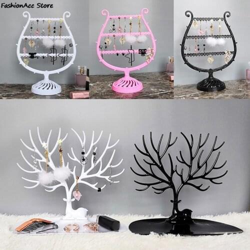 Antler Tree Shape Jewelry PP Organizer Plastic Jewelry Storage Rack Necklace Earrings Holder Display Stand Jewelry Storage Racks