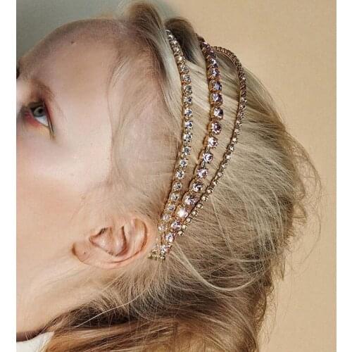 Fashion Ladies Headbands Wedding Headpieces Wholesale Bridal Hair Accessories Crown Rhinestone Women Gold Tiaras Headwear