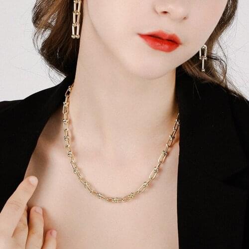 Dara Gold Plating Chain Hiphop Style Women Necklace Fashion 2021 New Arrival